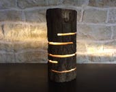 led lamp, led log lamp, log light, contemporary lamp, desk lamp, table lamp, rustic lamp, accent lamp, floor lamp, wooden log lamp,
