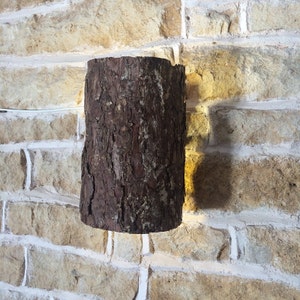 Rustic Wall Light Up Down Lighter Wall Fixture Light Fitting Tree Bark Natural Nature Woodland Log Light Lamp Sconce image 2