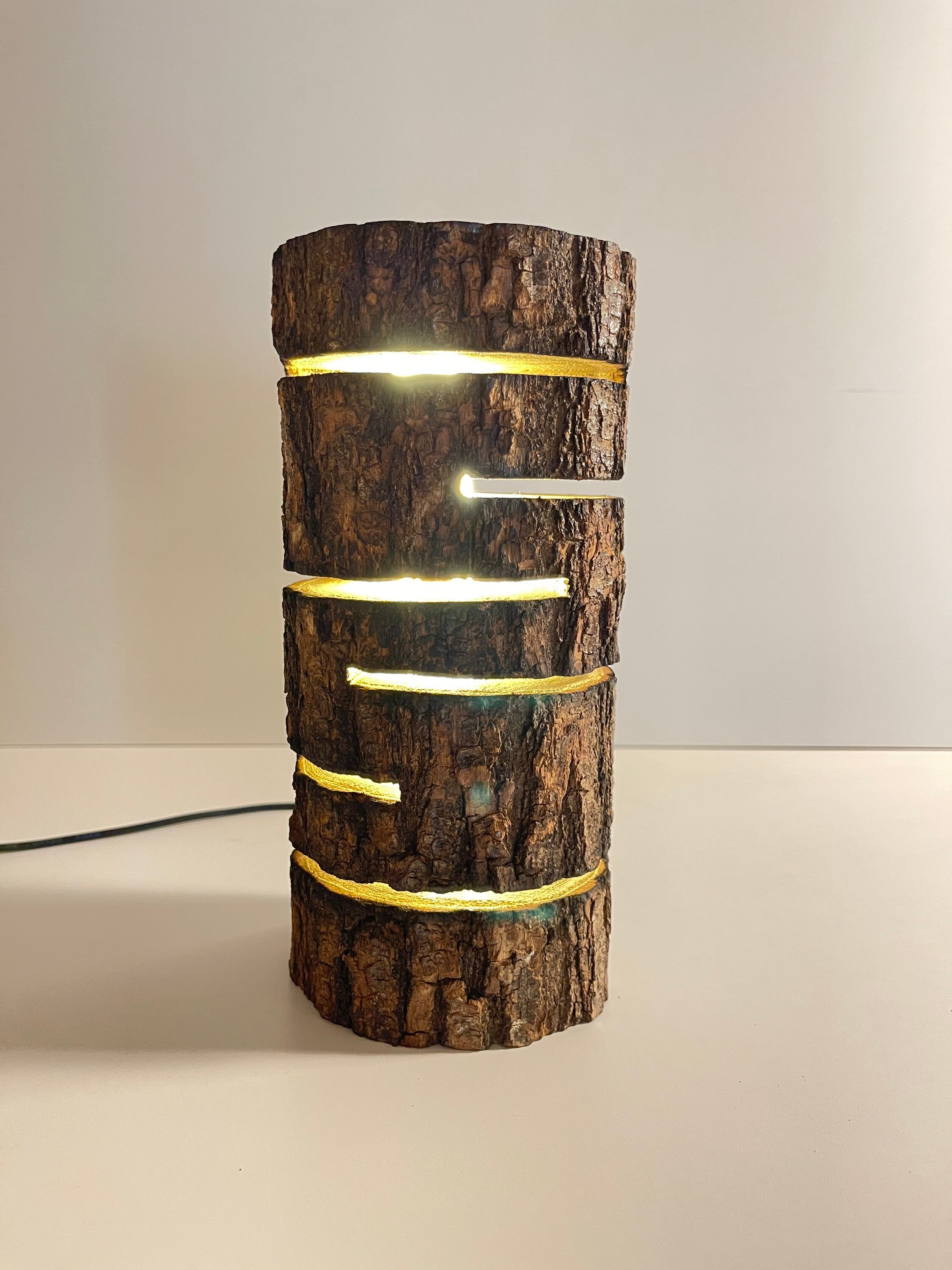 Wood cheap log lamp