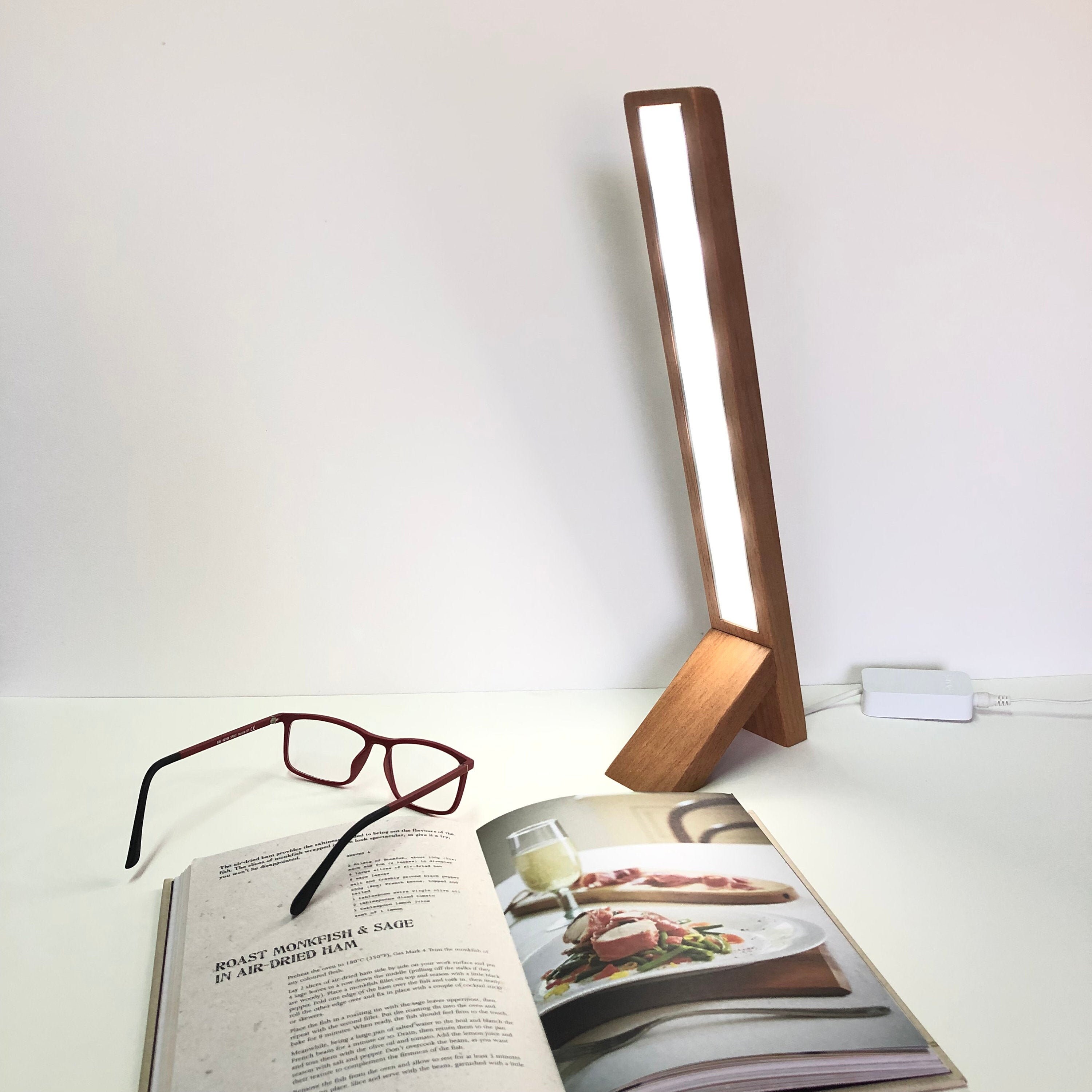 Lampe Led, Lampe A Poser, Moderne, Fait Main, en Bois, de Table, Style, Chambre