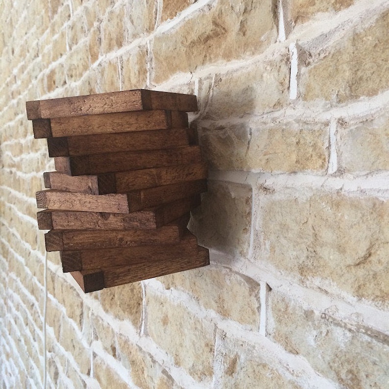Wall Light Wall Sconce Rustic Wood Oak Abstract Stylish Lighting Wall Lamp Accent Lighting image 4