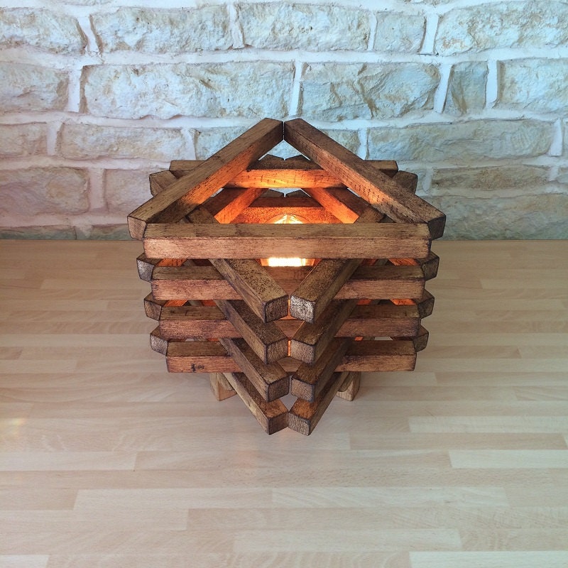 Rustic Wooden Floor Lamp