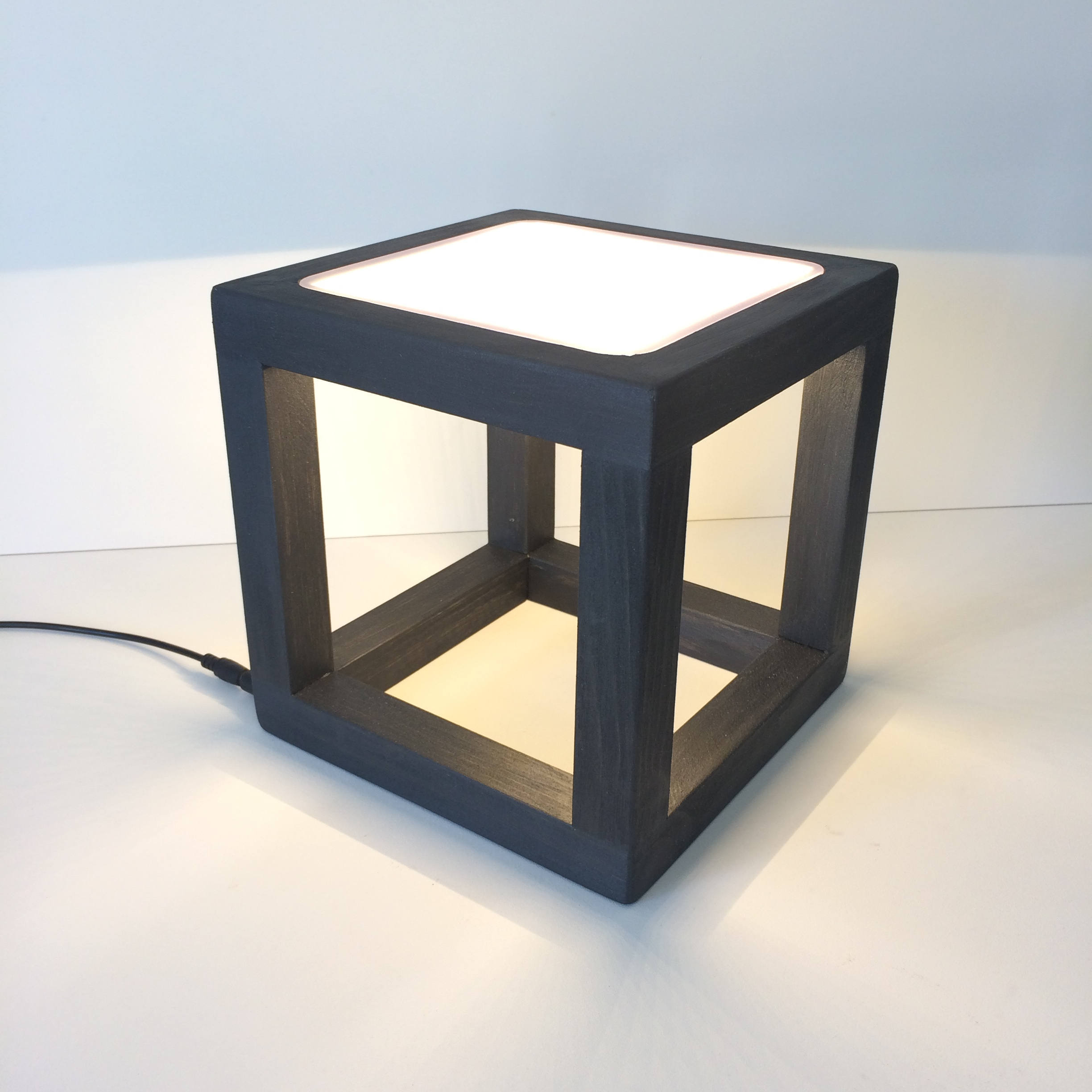 Lampe à Poser, Lampe de Bureau, Led, Fait Main, Moderne, Cube, Table, Sol, Gris,