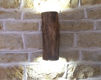 rustic wall light, rustic sconce, woodland style, log lamp, log light, wooden wall light, wall sconce, farmhouse, cottage light