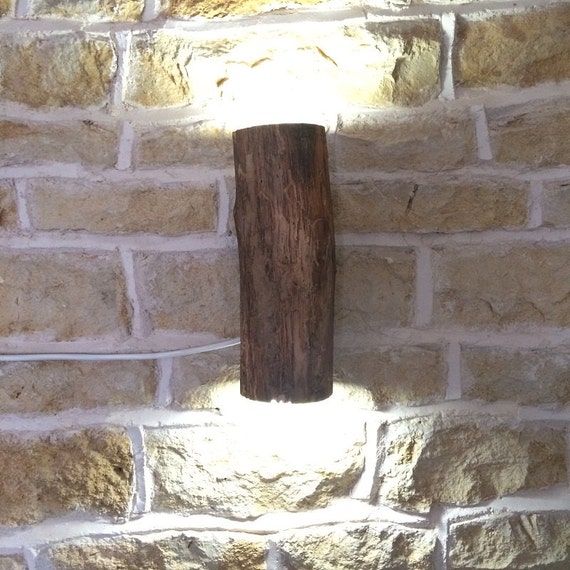 rustic wall light, rustic sconce, woodland style, log lamp, log light, wooden wall light, wall sconce, farmhouse, cottage light