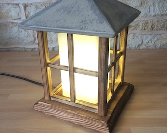 lantern, wooden lantern, rustic lamp, handmade lantern, home gift, wedding gift, housewarming gift, cozy lamp, wood lamp, lamp, cottage chic