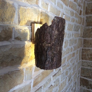 Rustic Wall Light up Down Lighter Wall Fixture Light Fitting Tree Bark ...