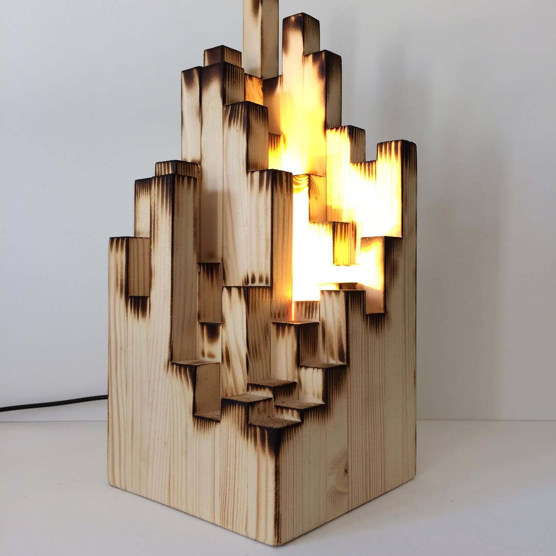 Wooden Sculpture Sculpture Lamp Abstract Lamp Unusual Gift - Etsy