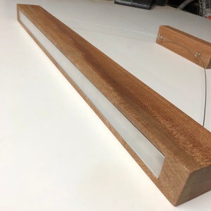 linear light, long light, beam light, minimalist light, led light, suspended light, above table light, light fixture, wood pendant light,