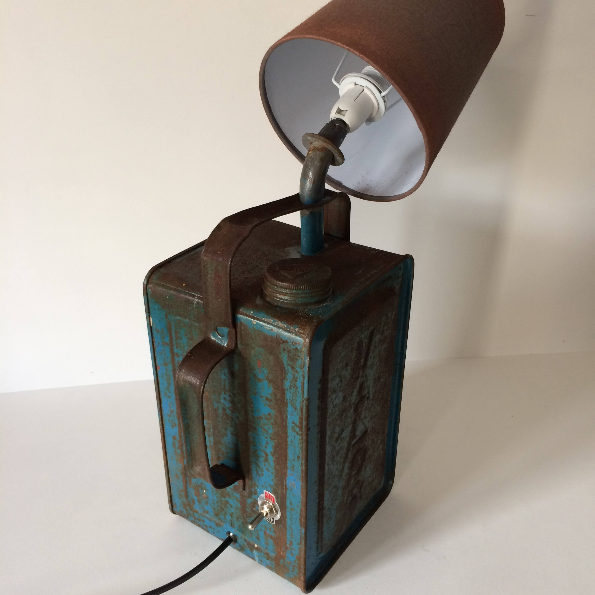 vintage lamp, upcycled lamp, oil can lamp, vintage light, fuel can lamp