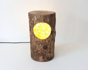 Rustic Log 'Nest' Led Lamp