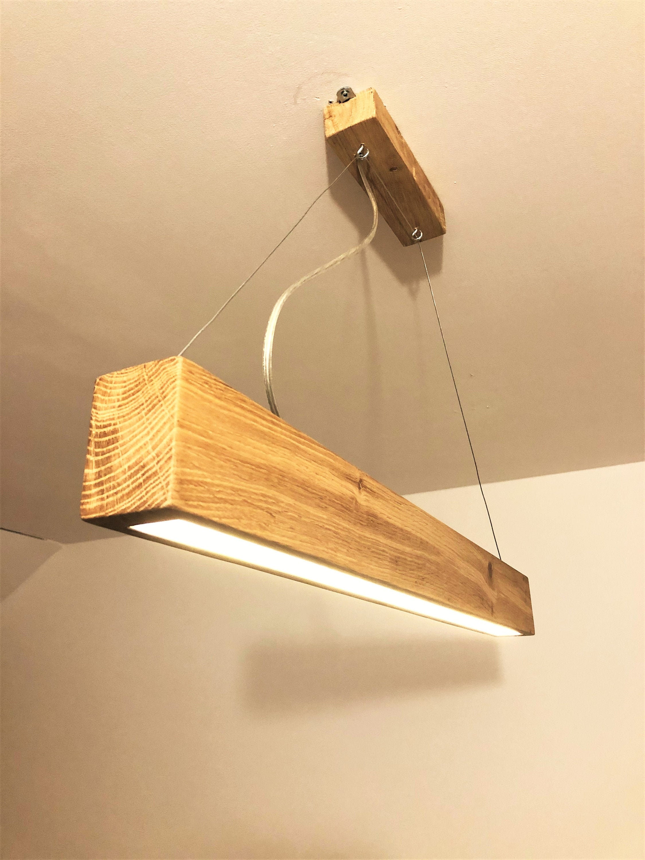 Suspende Led, Lumiaure Chene, Luminaire Suspende Lustre Bois, Lampe Bois,