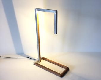 modern table lamp, minimalist lamp, metal lamp, aluminium lamp, led desk lamp, led table lamp, modern man gift, unusual lighting, led lamp,