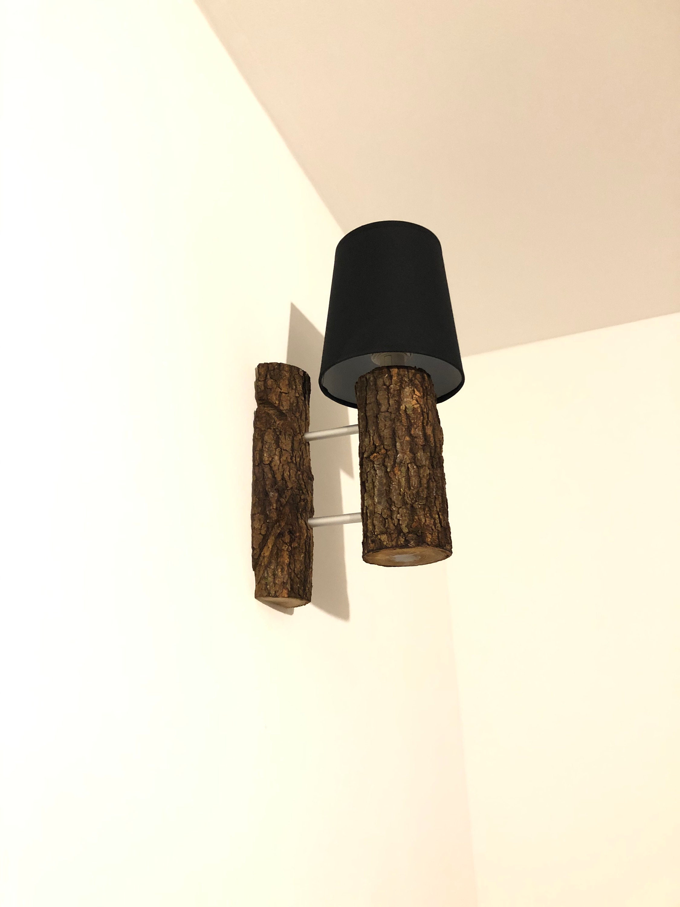 Applique, Applique Murale, Rustique, Bois, Buche de Design, en Luminaire Rustique,