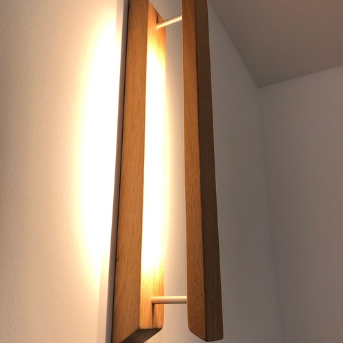 Vertical Light Led Wall Light Wooden Light Modern - Etsy Denmark