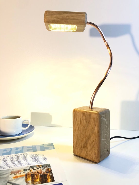 Wooden Lamp Oak Table Lamp Modern Desk Lamp Oak Lamp Oak