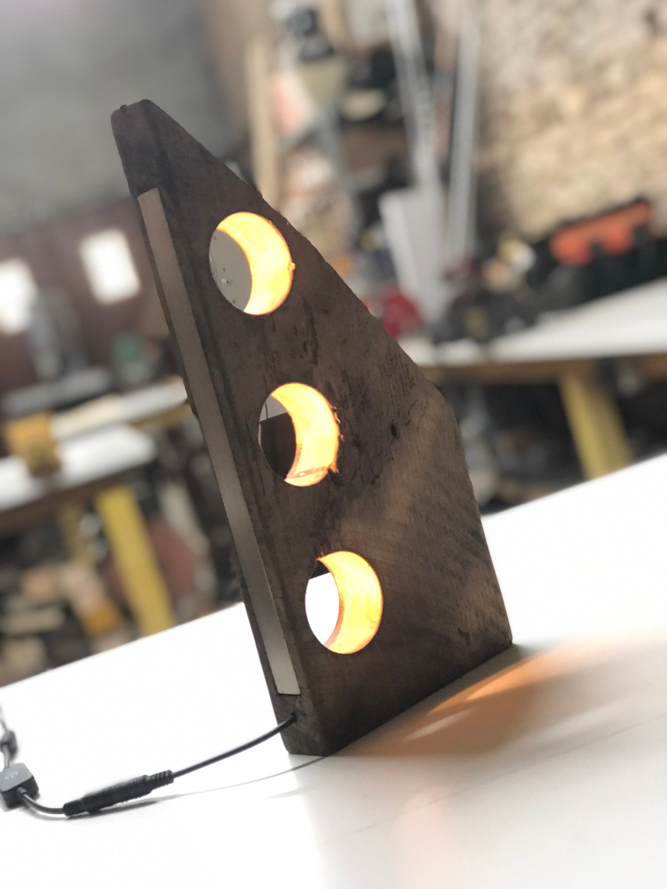 reclaimed wood table lamp