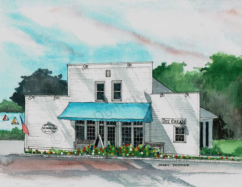 Door County Ice Cream Factory Sandwich Shoppe Art Print 8x10 Etsy