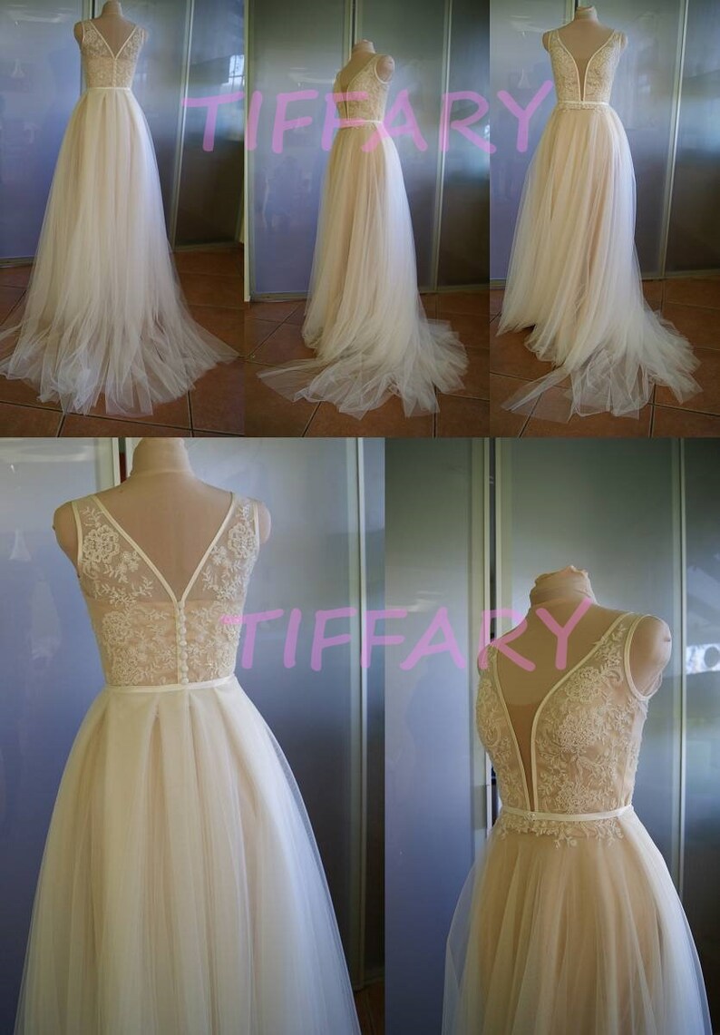 White Lace Wedding Dress Bohemian Bridal Dress Separate Etsy