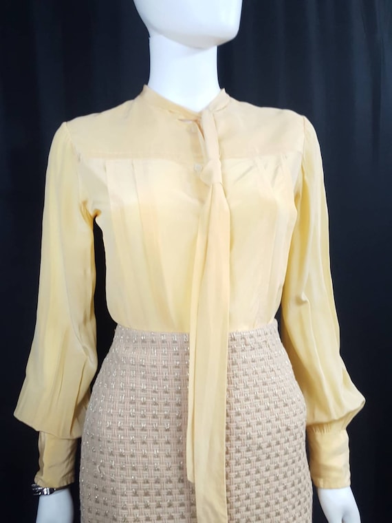 Womens Vintage Silk Blouses Scali Made in France Y