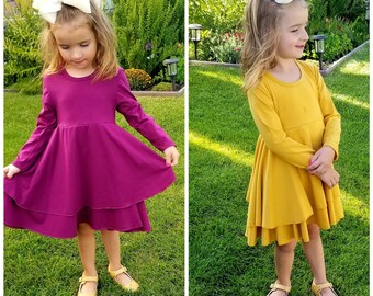 little girl mustard yellow dress
