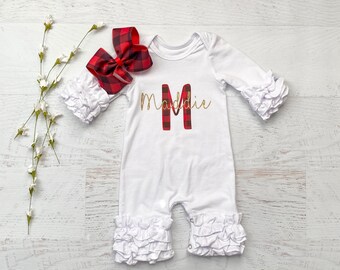 red christmas romper