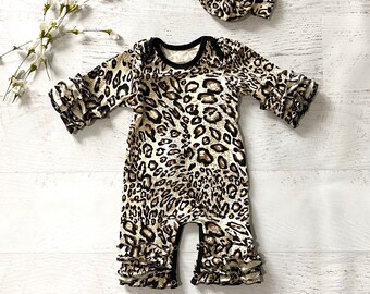 leopard romper baby