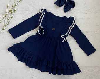 solid navy blue dress