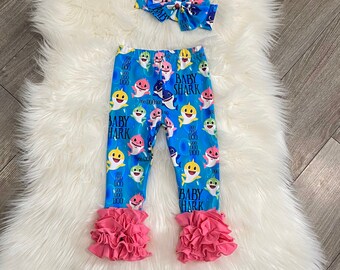 baby shark ruffle pants