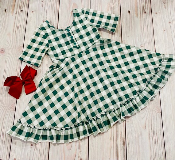 Girls Green Christmas Dress, Holiday Clothing, Christmas Buffalo Check, Christmas Twirl Dress, Dark Green Plaid Holiday Dress - Etsy Israel Girls Green Christmas Dress, Holiday Clothing, Christmas Buffalo Check, Christmas Twirl Dress, Dark Green Plaid Holiday Dress - Etsy Israel