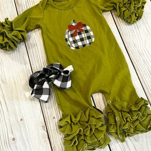 Baby girl pumpkin romper, Halloween fall outfit, my first Halloween outfit