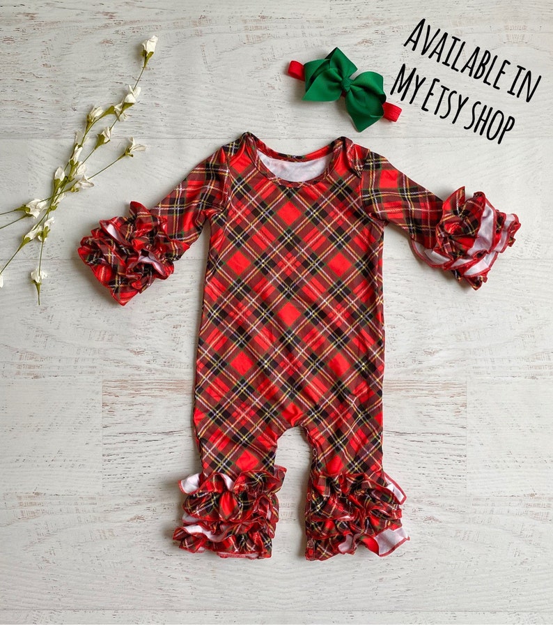 Baby girl Christmas romper Personalized Christmas romper Etsy
