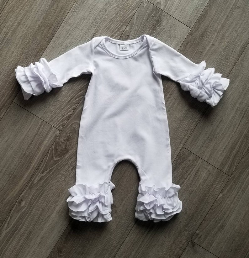 white ruffled romper cream romper ivory yellow romper christening outfit White baby romper dusty rose romper newborn outfit