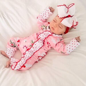Christmas Puppies Pima Girl Footies