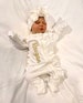 Cream Footie romper, newborn Footie outfit, preemie clothing, cream ruffled romper, newborn outfit, coming home romper, zipper Footie 