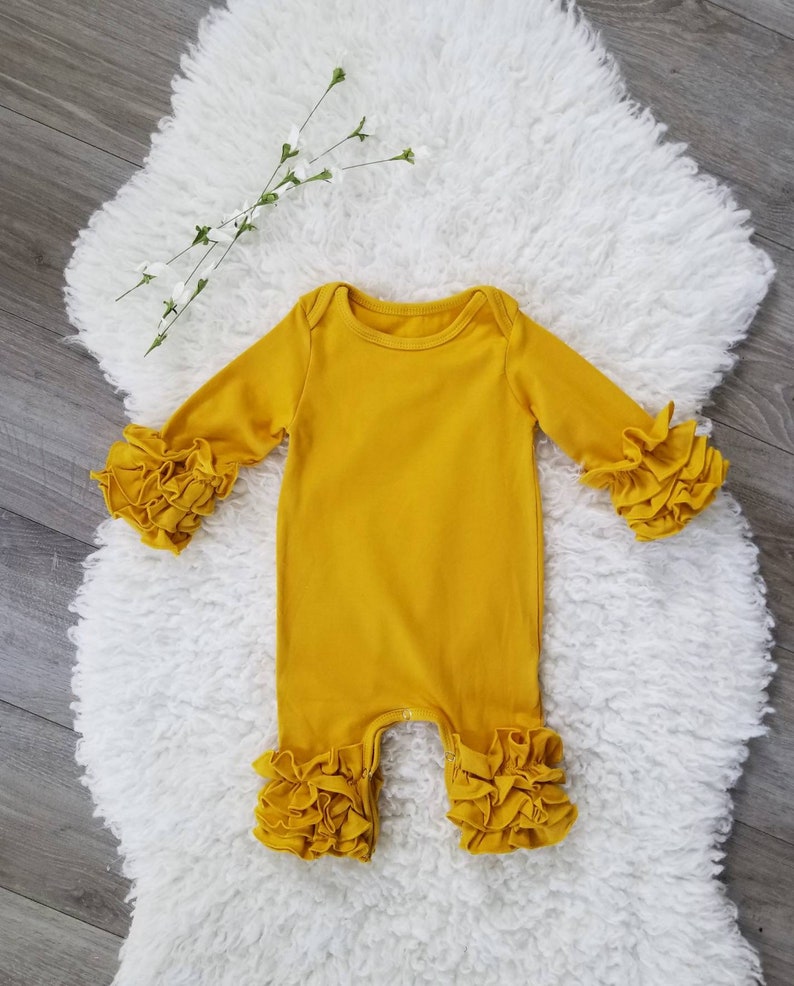 white ruffled romper cream romper ivory yellow romper christening outfit White baby romper dusty rose romper newborn outfit