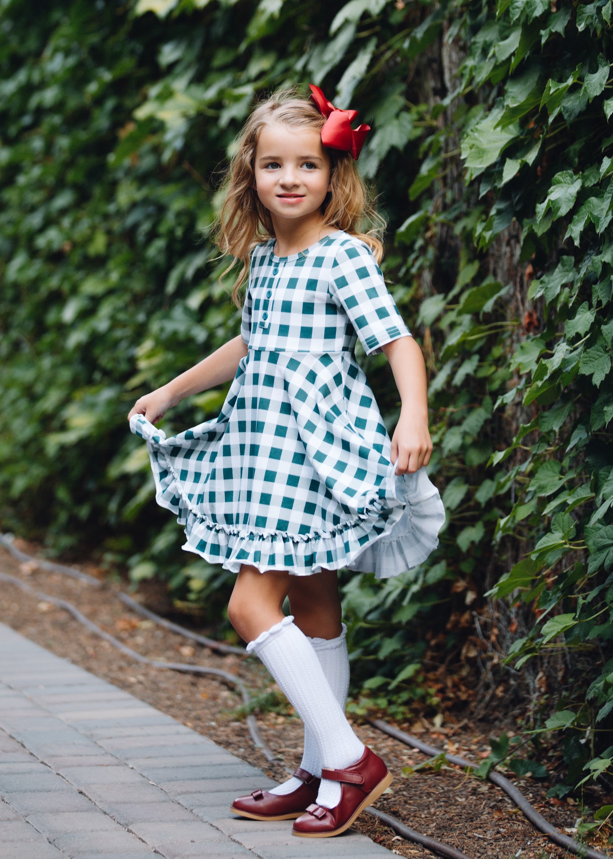 Girls Green Buffalo Plaid Dress - Etsy