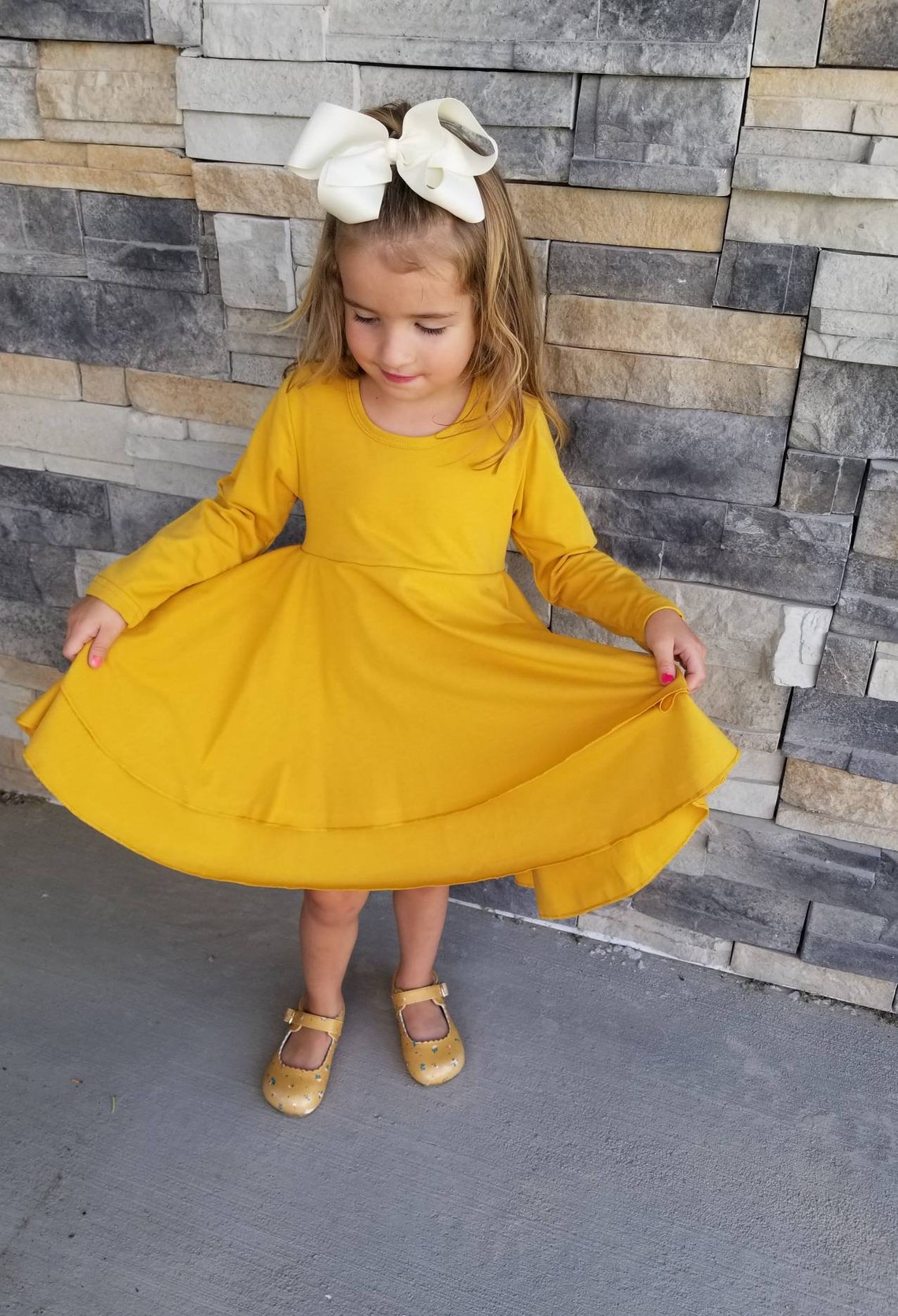 Fall mustard Twirl dress mustard dress plum dress fall Etsy