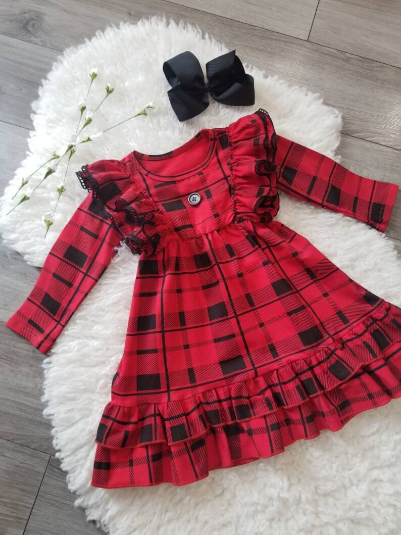 checkered dress red