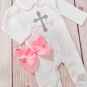 Baby girl christening outfit, personalized blessing outfit, baby baptism clothing, christening outfit