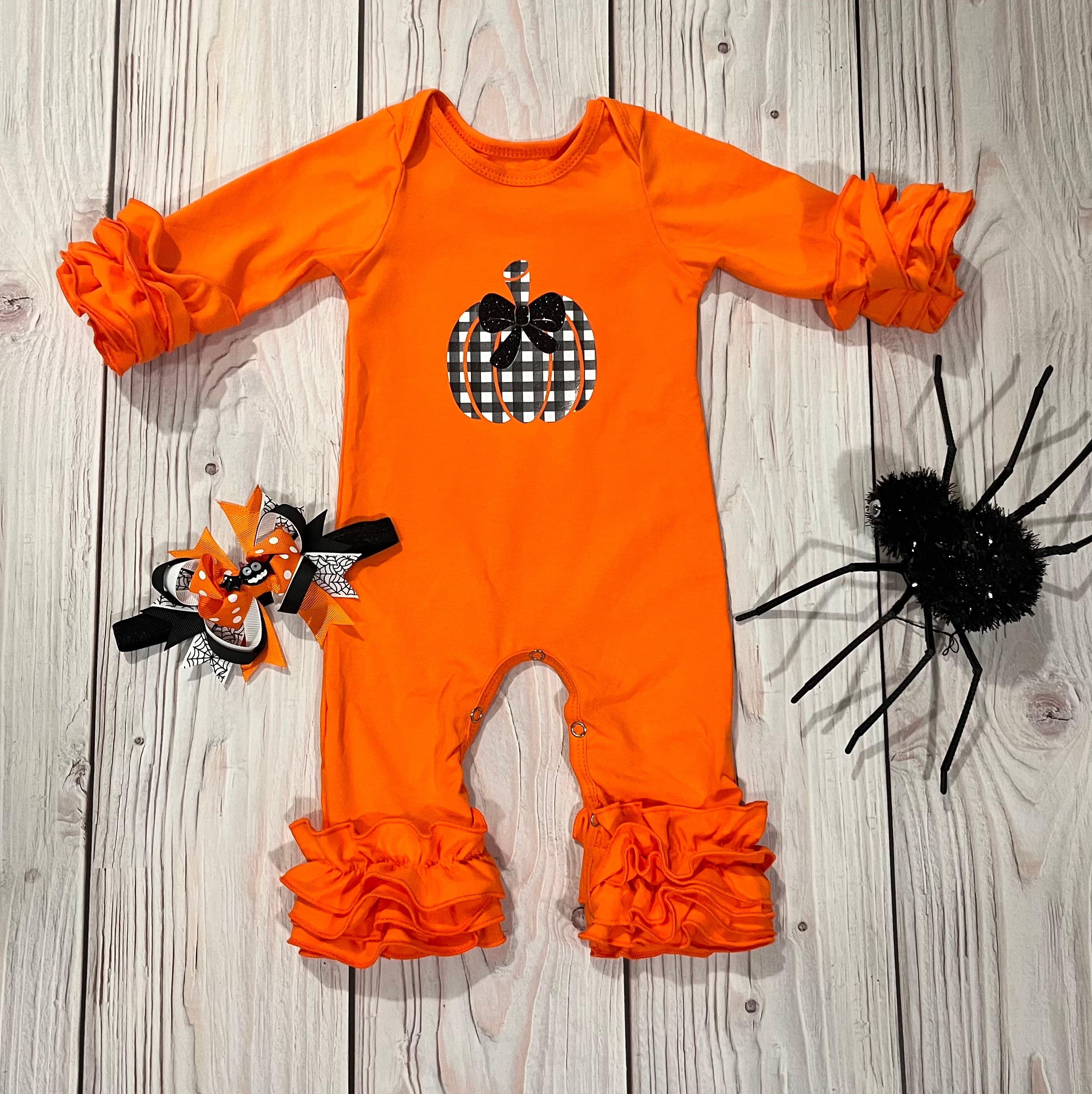 Halloween Romper Baby Pumpkin Romper Halloween Outfit - Etsy