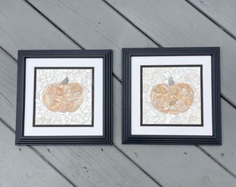 Calabazas de mosaico de conchas marinas - Juego de dos