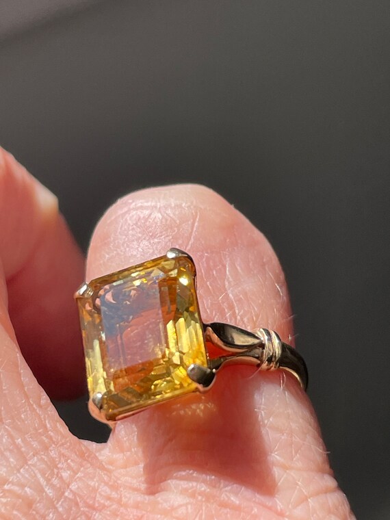 Art Deco 14K Citrine Ring - image 5