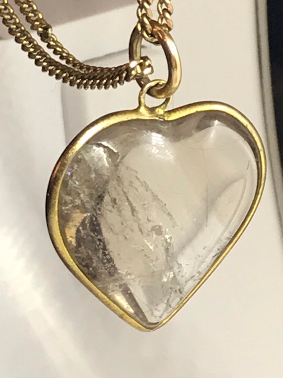 Antique Victorian Rock Crystal Heart Necklace