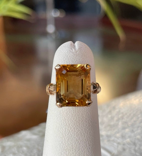 Art Deco 14K Citrine Ring - image 6