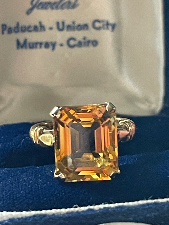 Art Deco 14K Citrine Ring - image 2