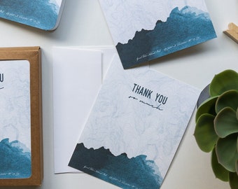 Thank You Card. For outdoor, hiking, and adventure lovers! Grand Teton National Park. TEAL BLUE.