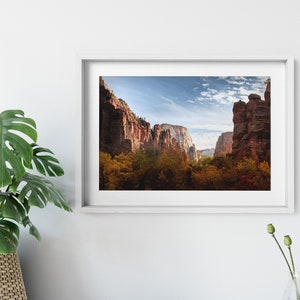 Zion National Park Art Print Landscape Utah Wall Home Decor Landscape Lovers Home Decor Design No 9949 image 2