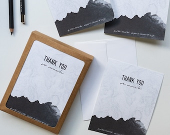 Thank You Card. For outdoor, hiking, and adventure lovers! Grand Teton National Park. BLACK.