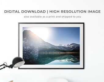 Banff Bow Lake Print – Mountain Landscape Photography (Digital Download)
